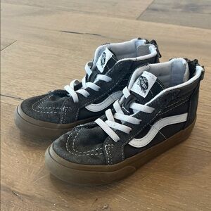 Vans Kids Sk8-Hi Mid Sneakers - Black, White, Brown Gum